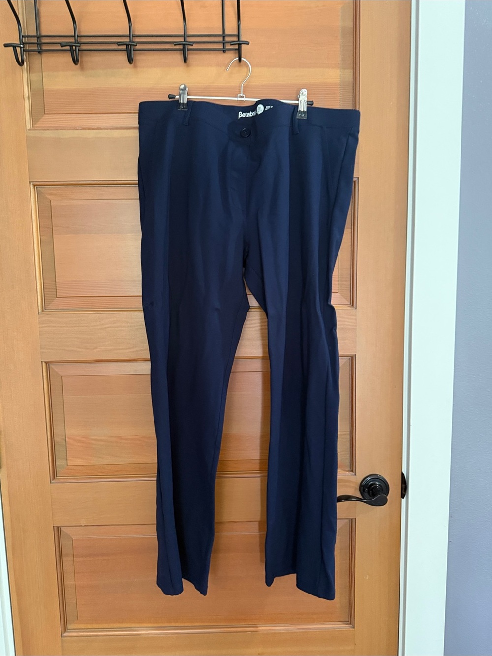 Betabrand Navy Women's Straight-Leg Trousers